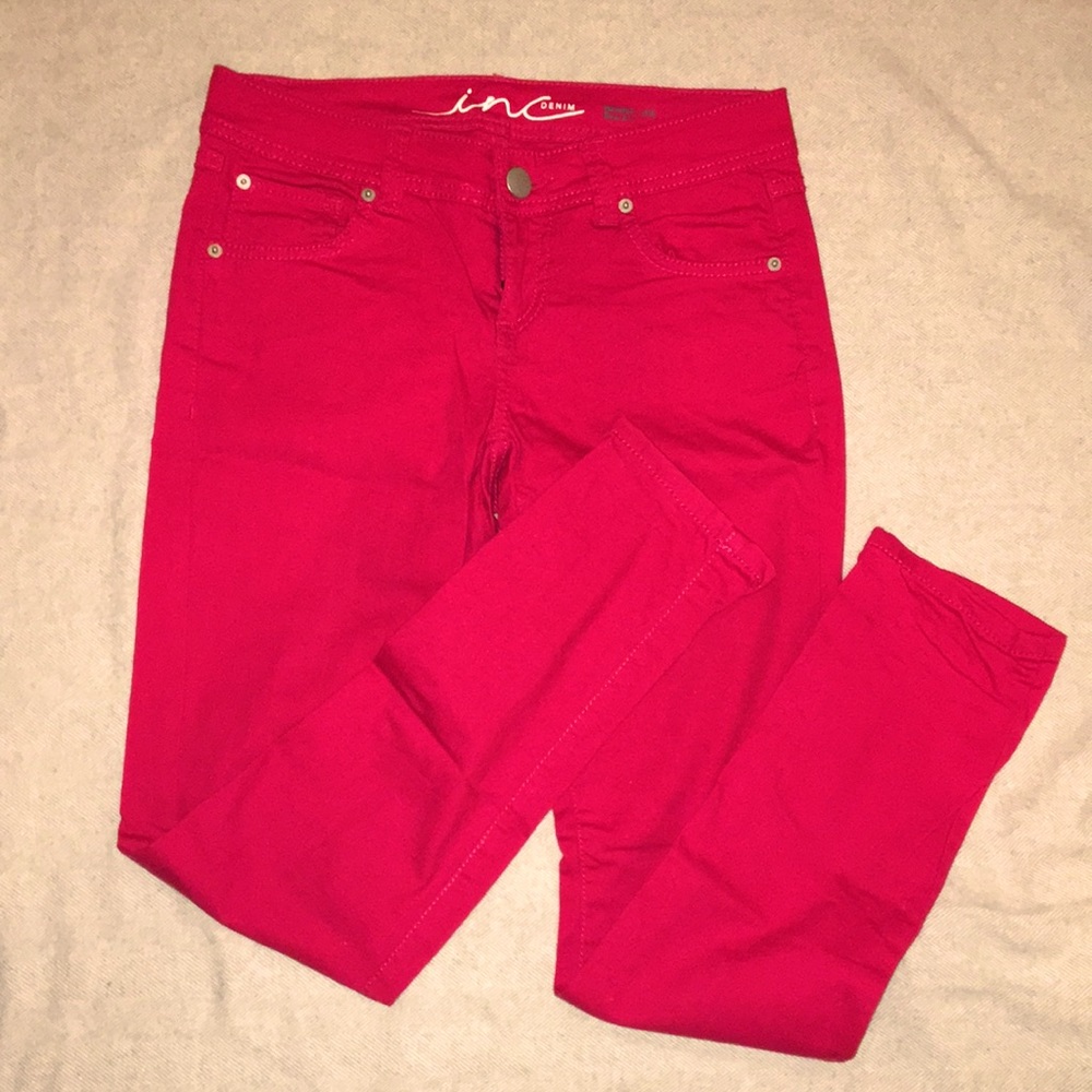 Inc skinny leg, petite, pink jeans. Size 2P. Fits true to size, gently used